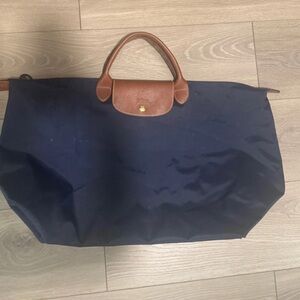 Longchamp Navy and Brown le Pilate